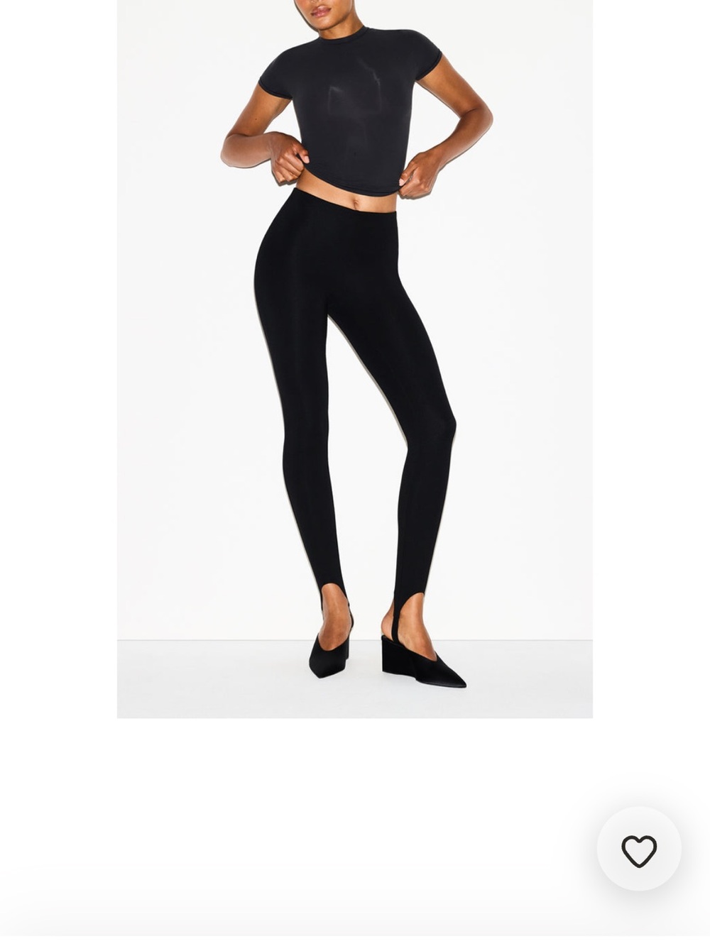 SKIMS Black High-Waist Stirrup Leggings